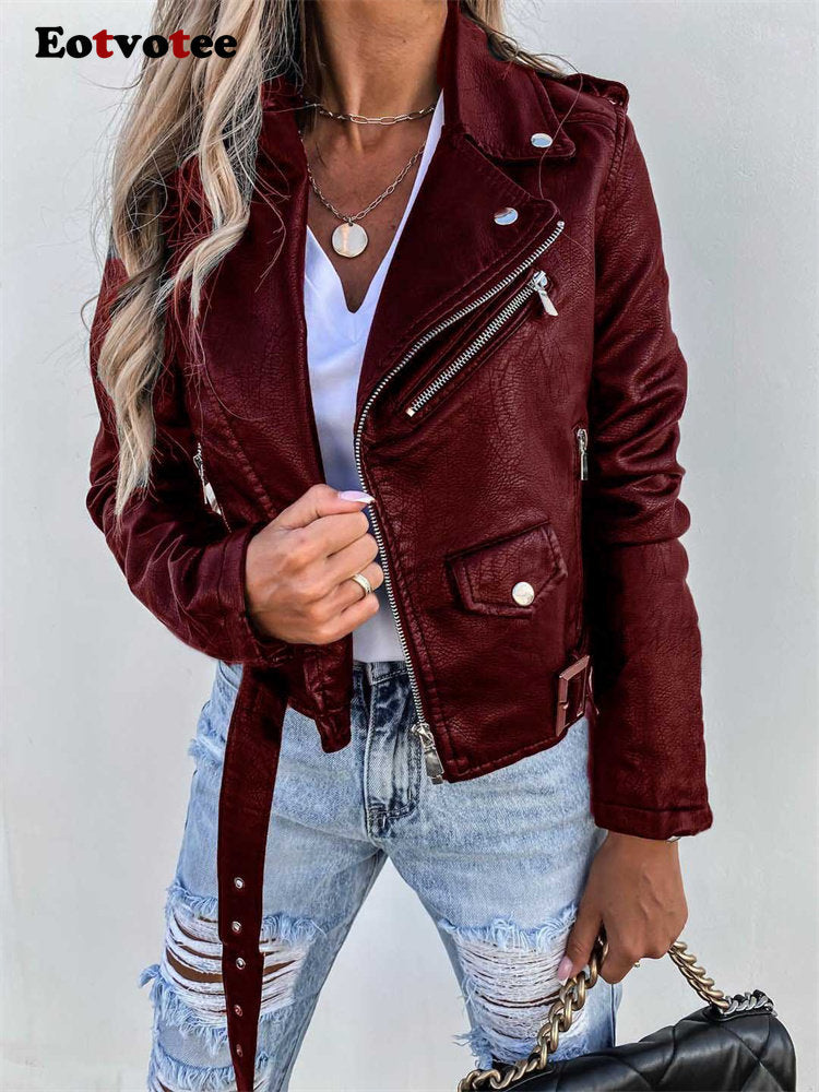 Effortless Edge: Eotvotee Full Sleeve Moto &amp; Biker Polyester Jacket