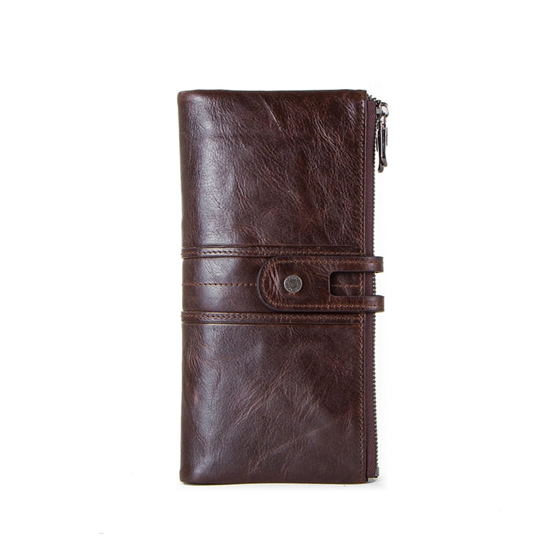 Genuine Leather Wallets for Men Long Casual