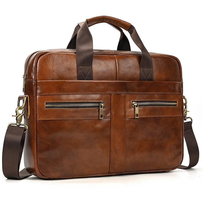 Briefcase Bag Men's Genuine Leather