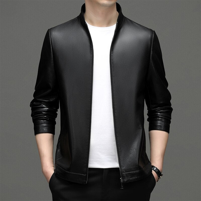 Men's Casual Sheepskin Regular Jacket for All Seasons