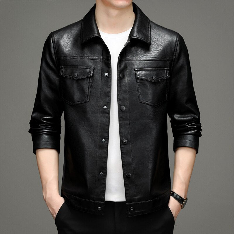 Men's Smart Casual PU Leather Jacket