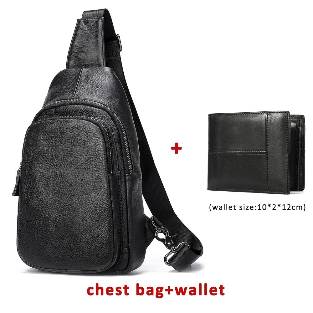 Men's Chest Bag Genuine Leather
