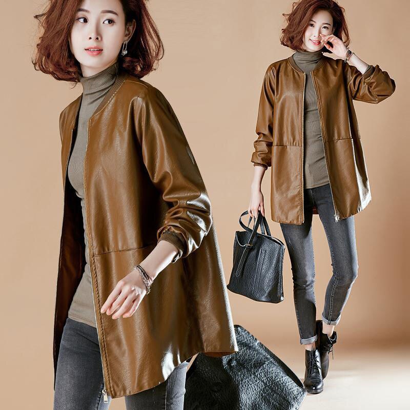 Women's Mid Length Leather Jacket