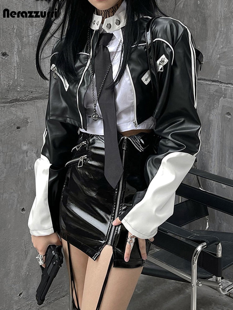 City Chic: Women's High Street Faux Leather Short Jacket