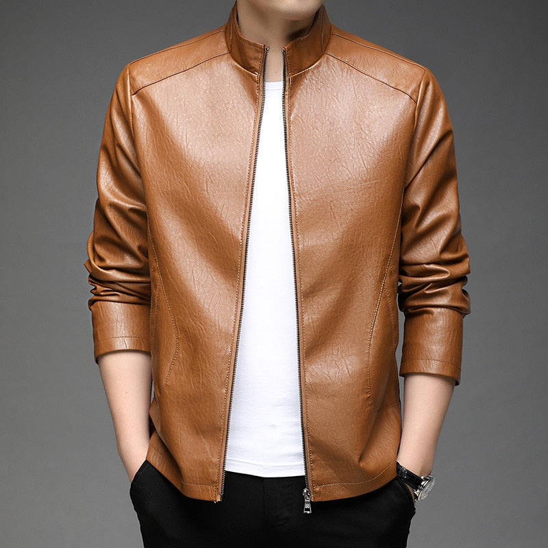 Fashion Classic Faux Pu Fashion Leather Jacket