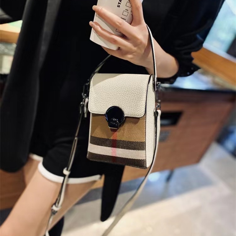 Elegant Striped Genuine Leather Shoulder Bag