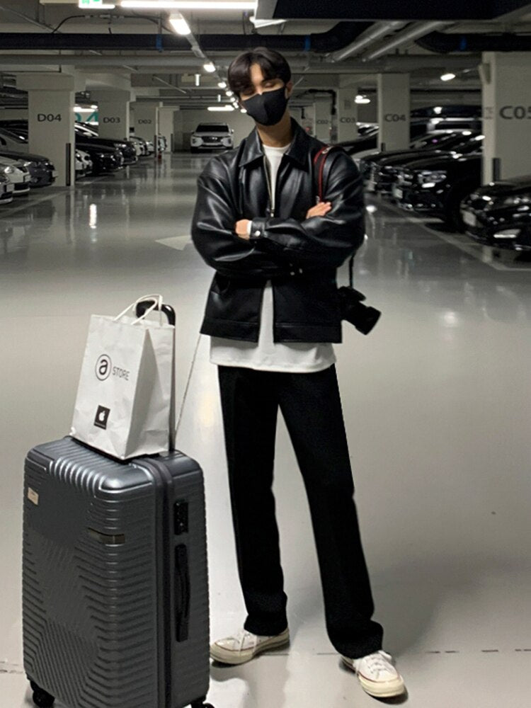 Men's High Street Loose Faux Leather Jacket