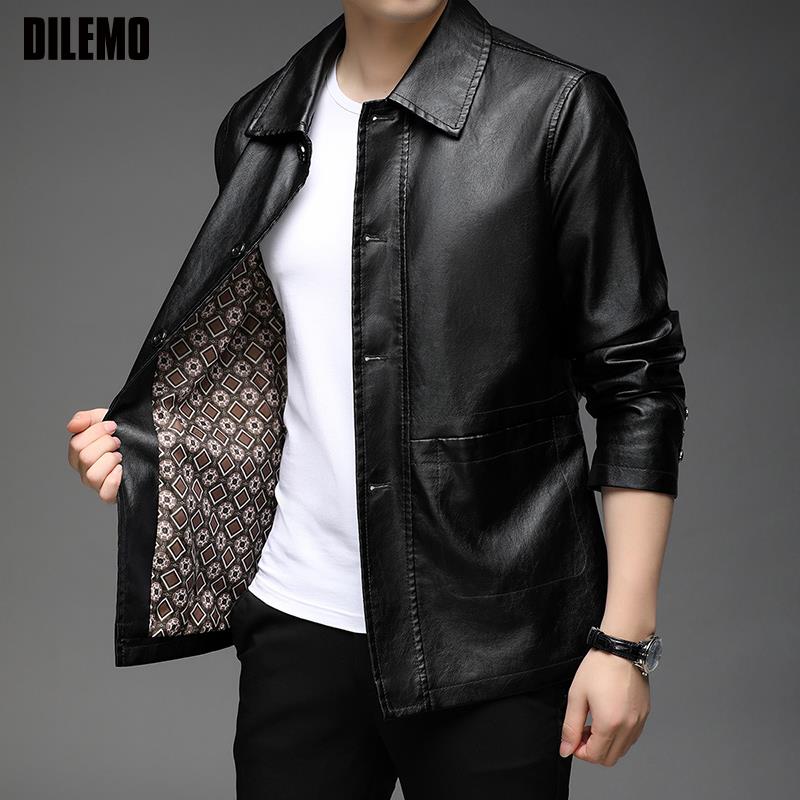 Modern Men's Regular PU Leather Casual Jacket