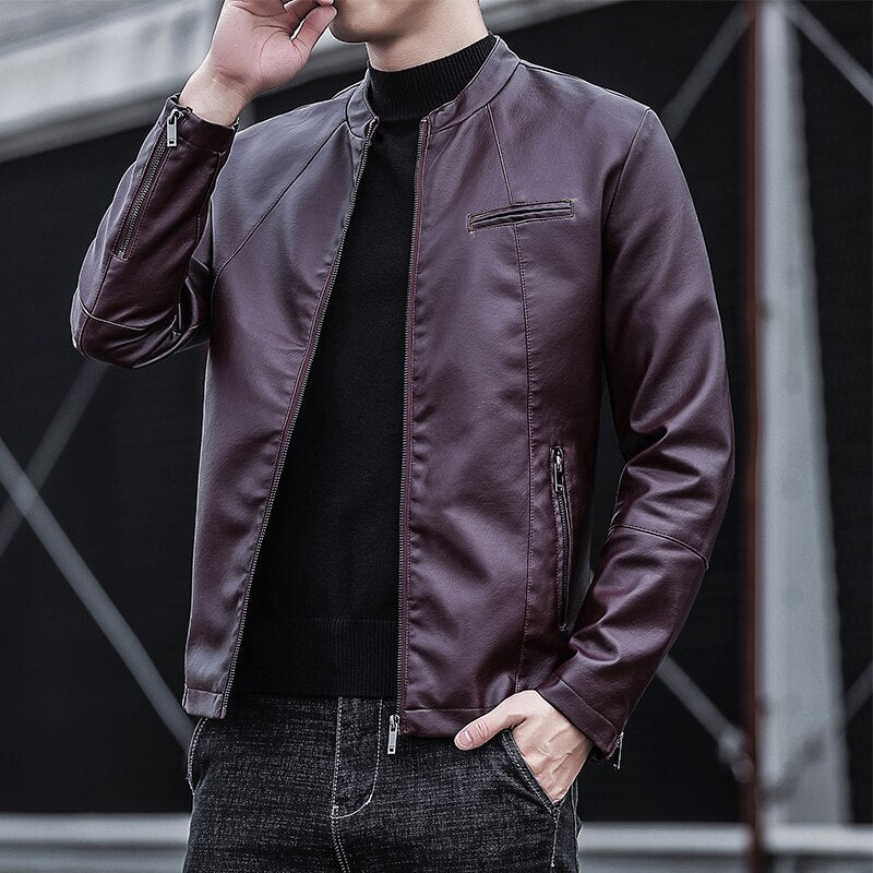 Winter New Fashion Youth Biker Leather Jacket