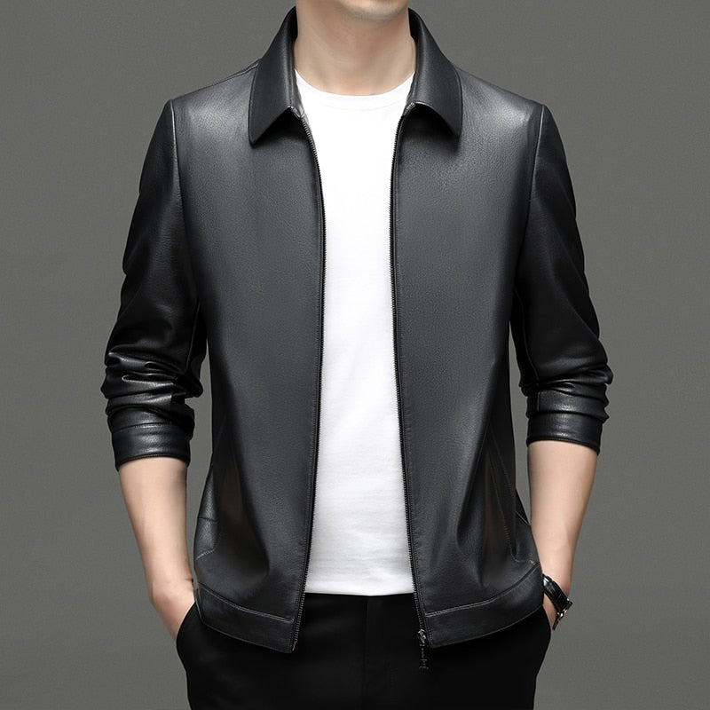 Men's Casual Sheepskin Regular Jacket for All Seasons