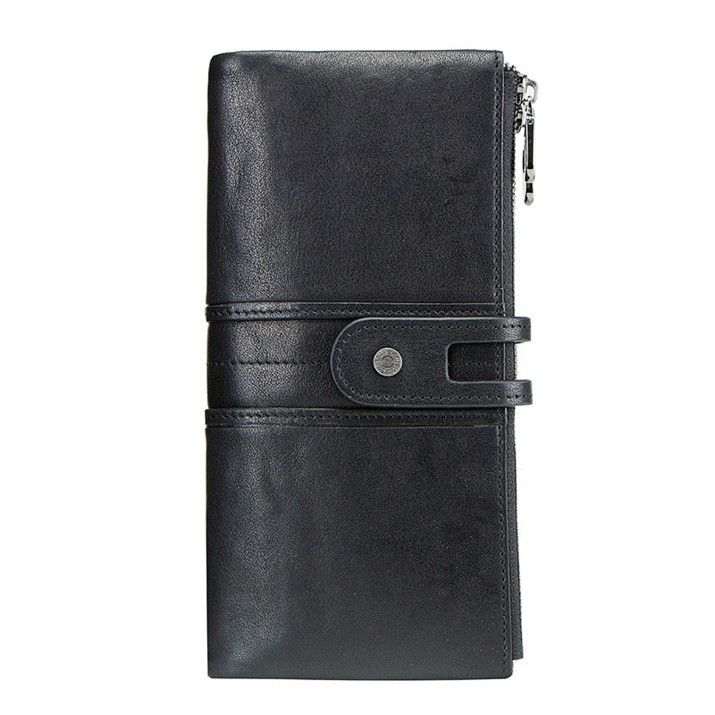 Genuine Leather Wallets for Men Long Casual