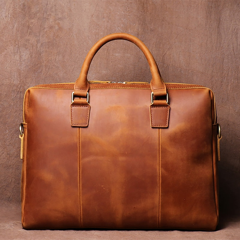 Vintage-style Leather Briefcase (15 inches)
