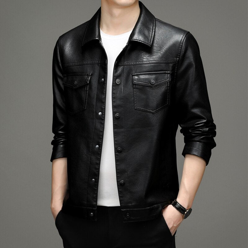 Men's Smart Casual PU Leather Jacket