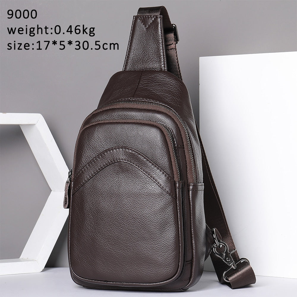 Men's Chest Bag Genuine Leather