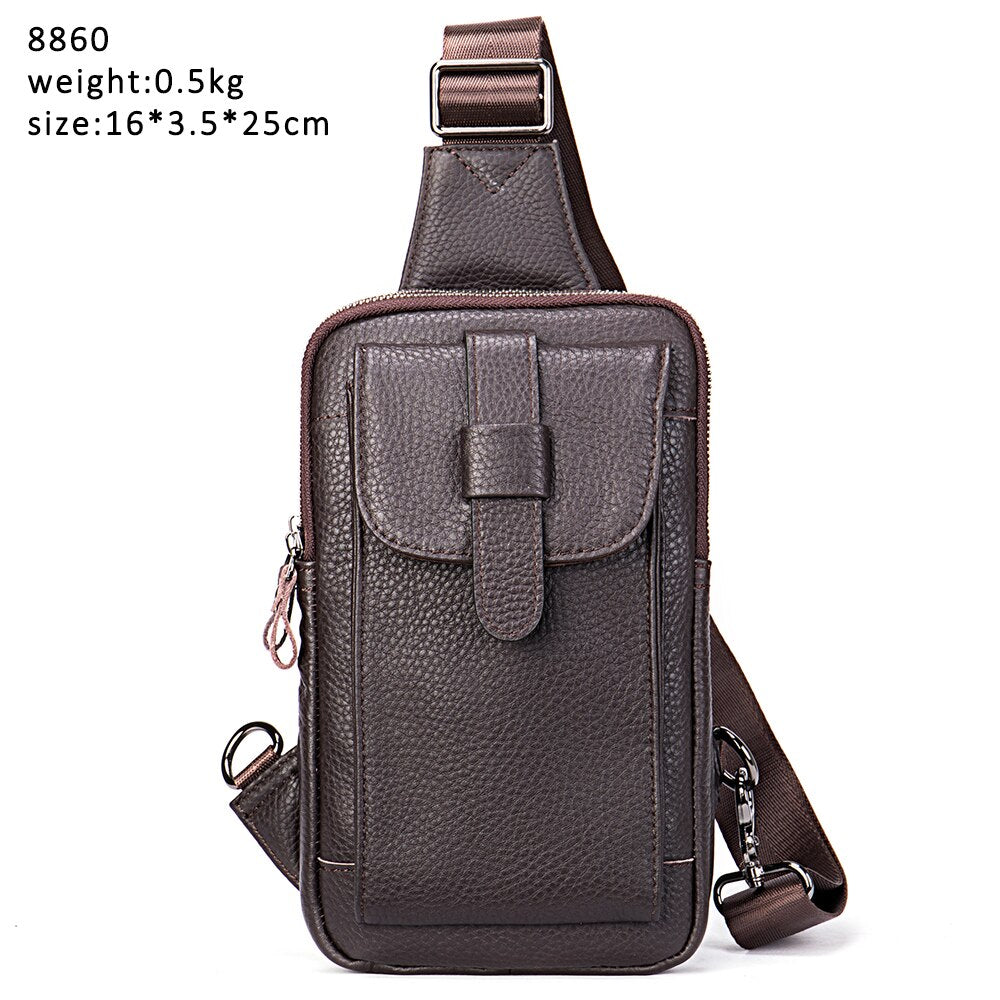 Men's Chest Bag Genuine Leather