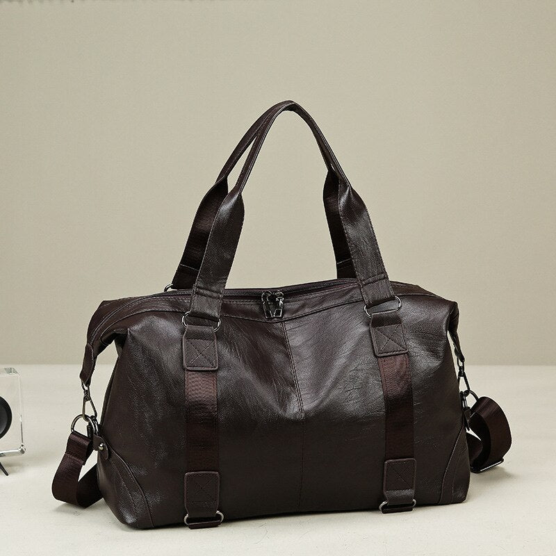 Men's Business PU Travel Handbag Soft Leather