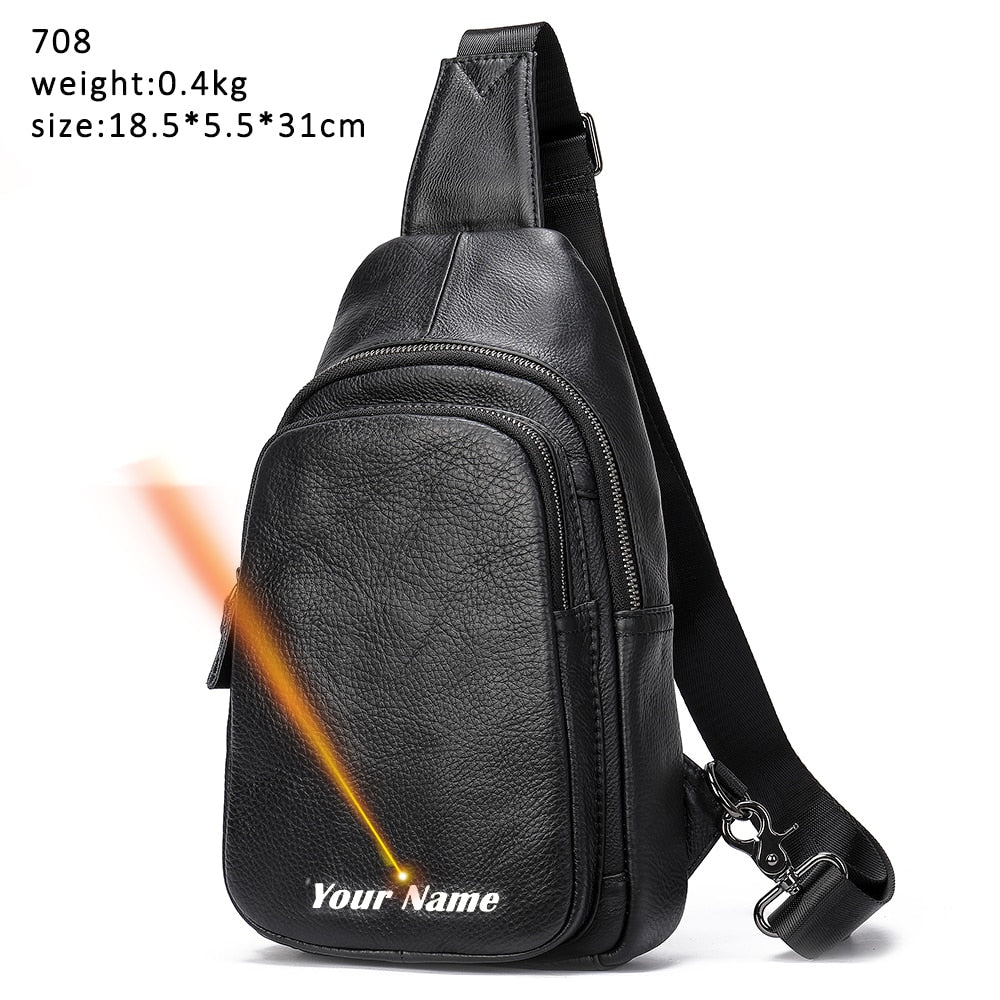 Men's Chest Bag Genuine Leather