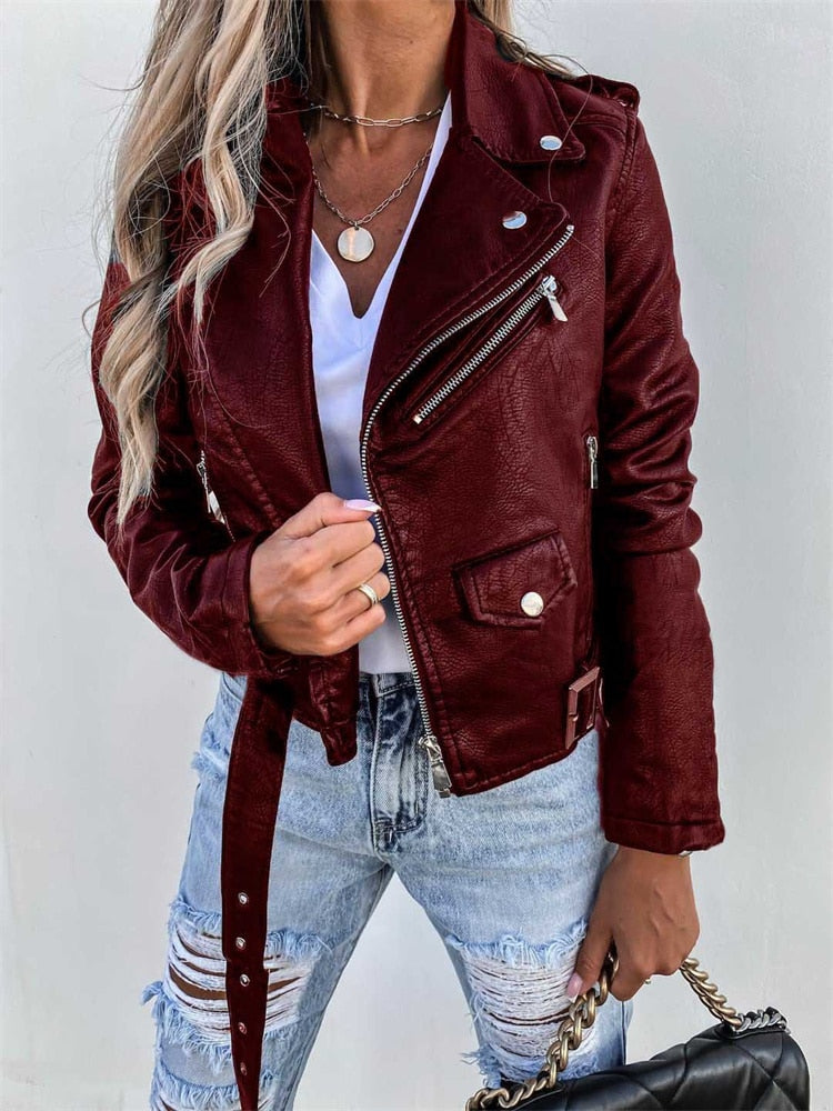 Effortless Edge: Eotvotee Full Sleeve Moto &amp; Biker Polyester Jacket