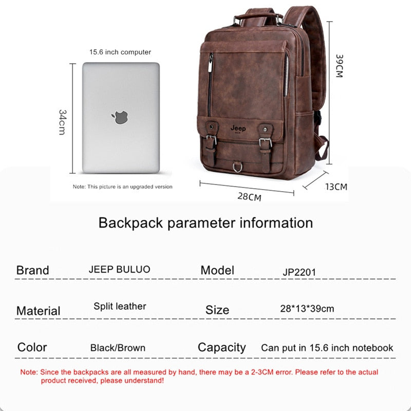 Fashion Leather Men Backpack Business