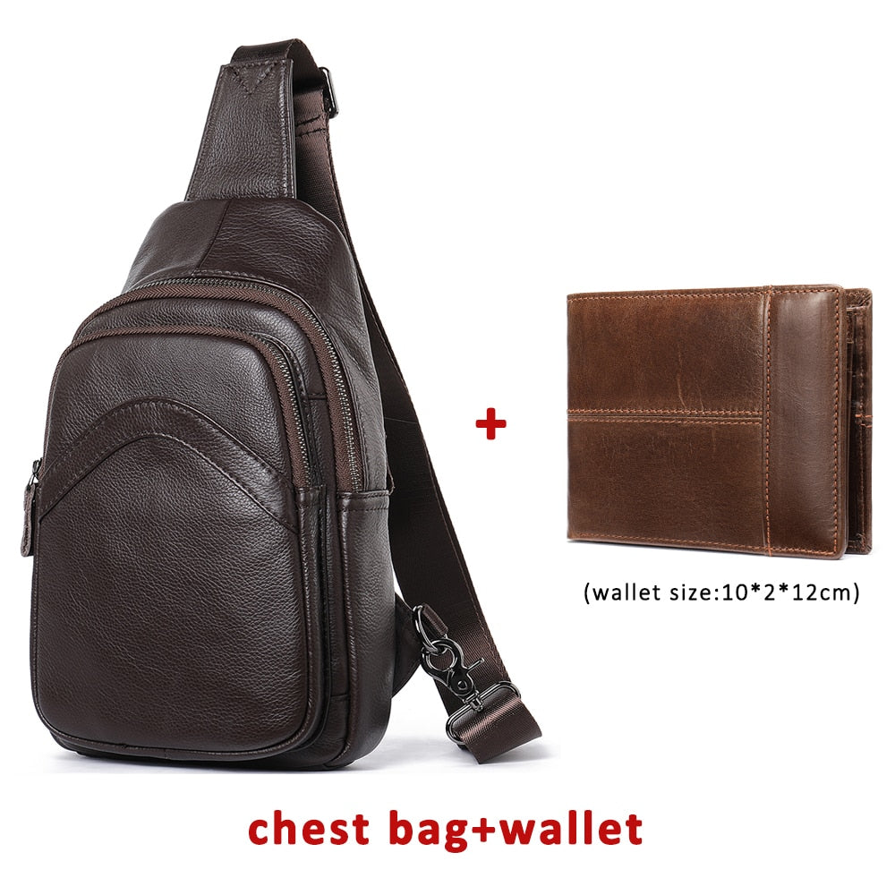 Men's Chest Bag Genuine Leather