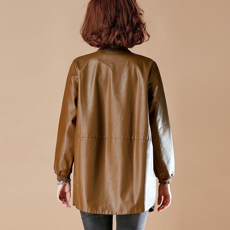 Women's Mid Length Leather Jacket