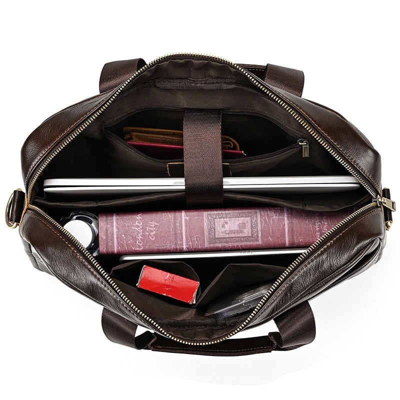 Briefcase Bag Men's Genuine Leather
