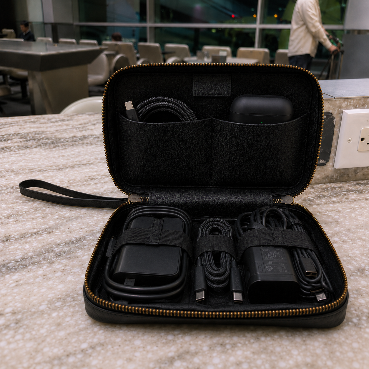 Leather Tech Organizer Pouch