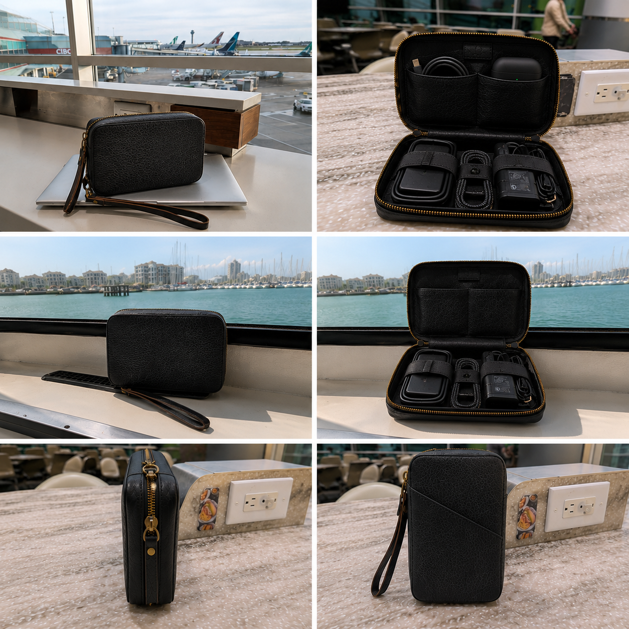Leather Tech Organizer Pouch