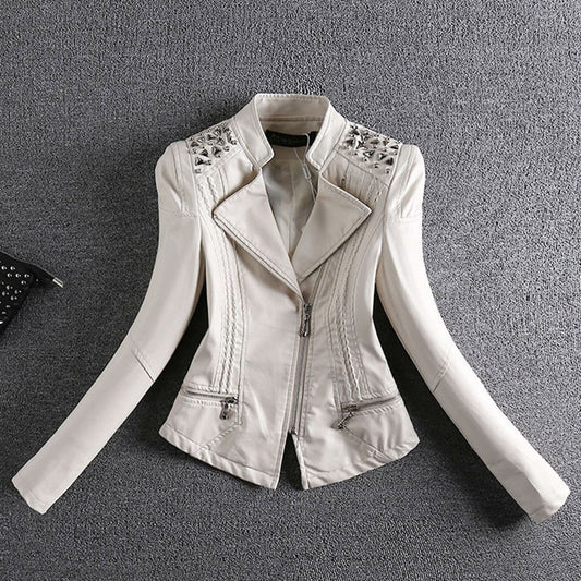 Street Smart: Women's Short PU Leather Streetwear Jacket