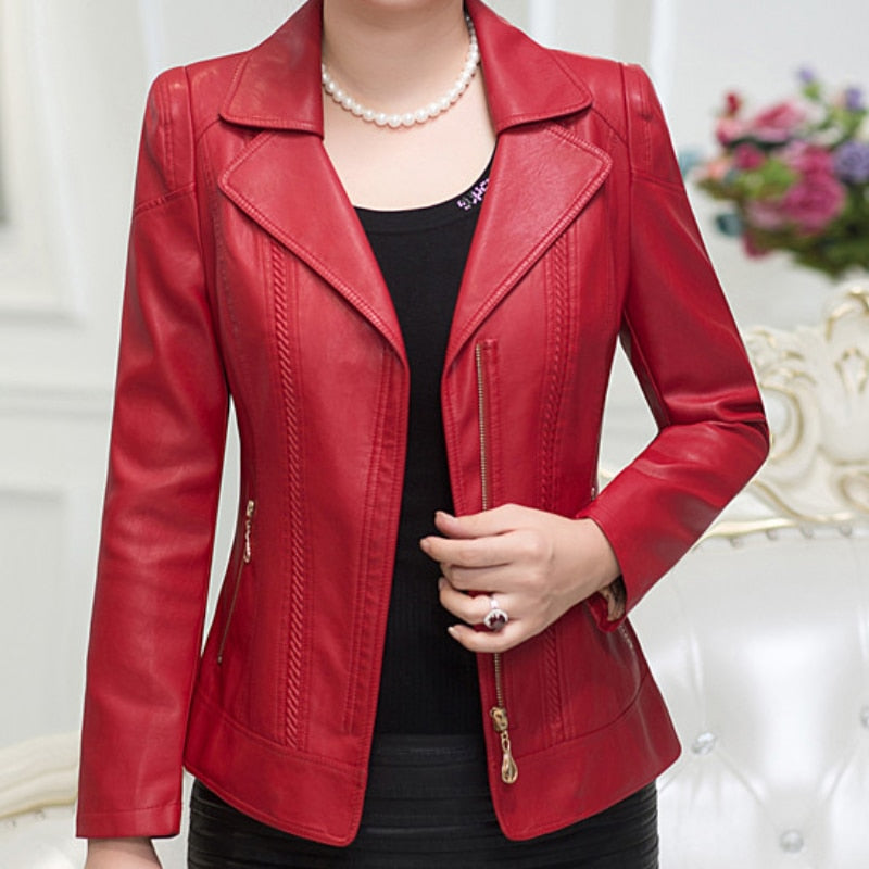 Effortless Chic: Versatile Faux Leather Women's Jacket