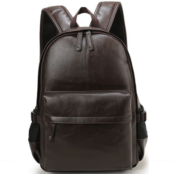 Men Leather School Backpack