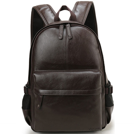 Men Leather School Backpack