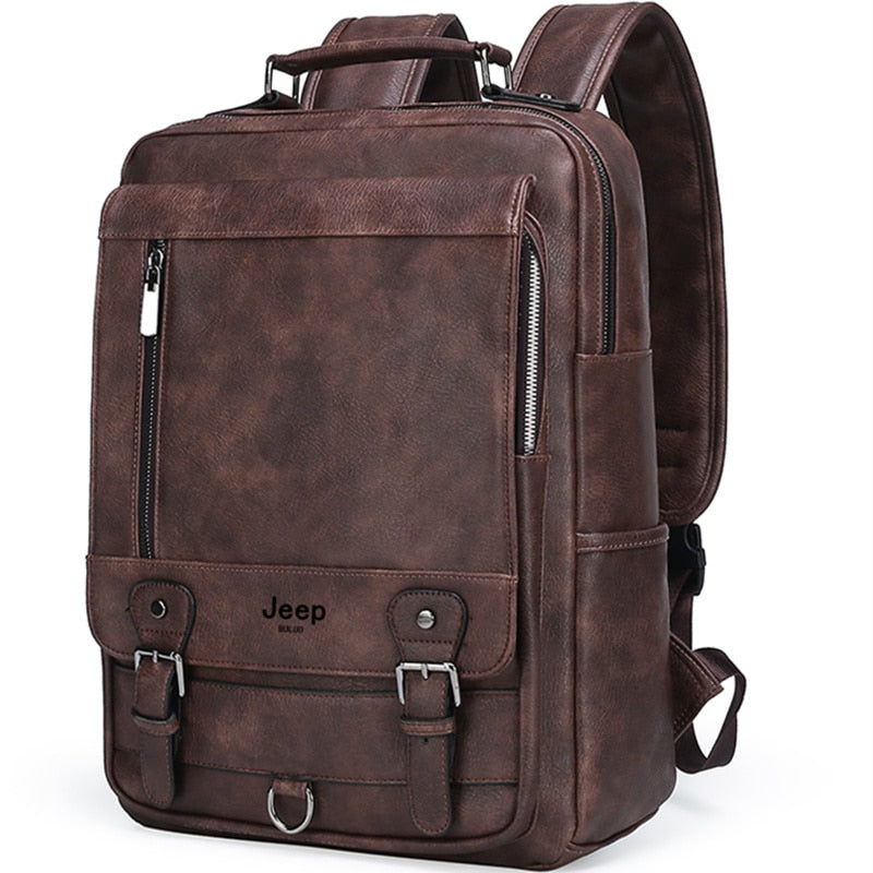 Fashion Leather Men Backpack Business