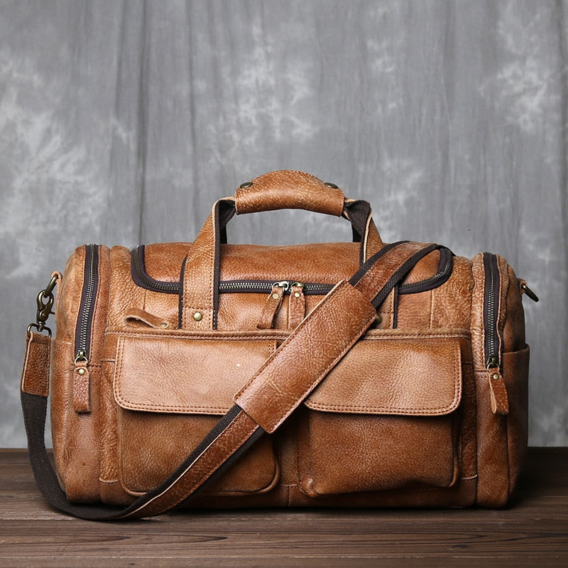 Vintage-style Travel Duffle Bag