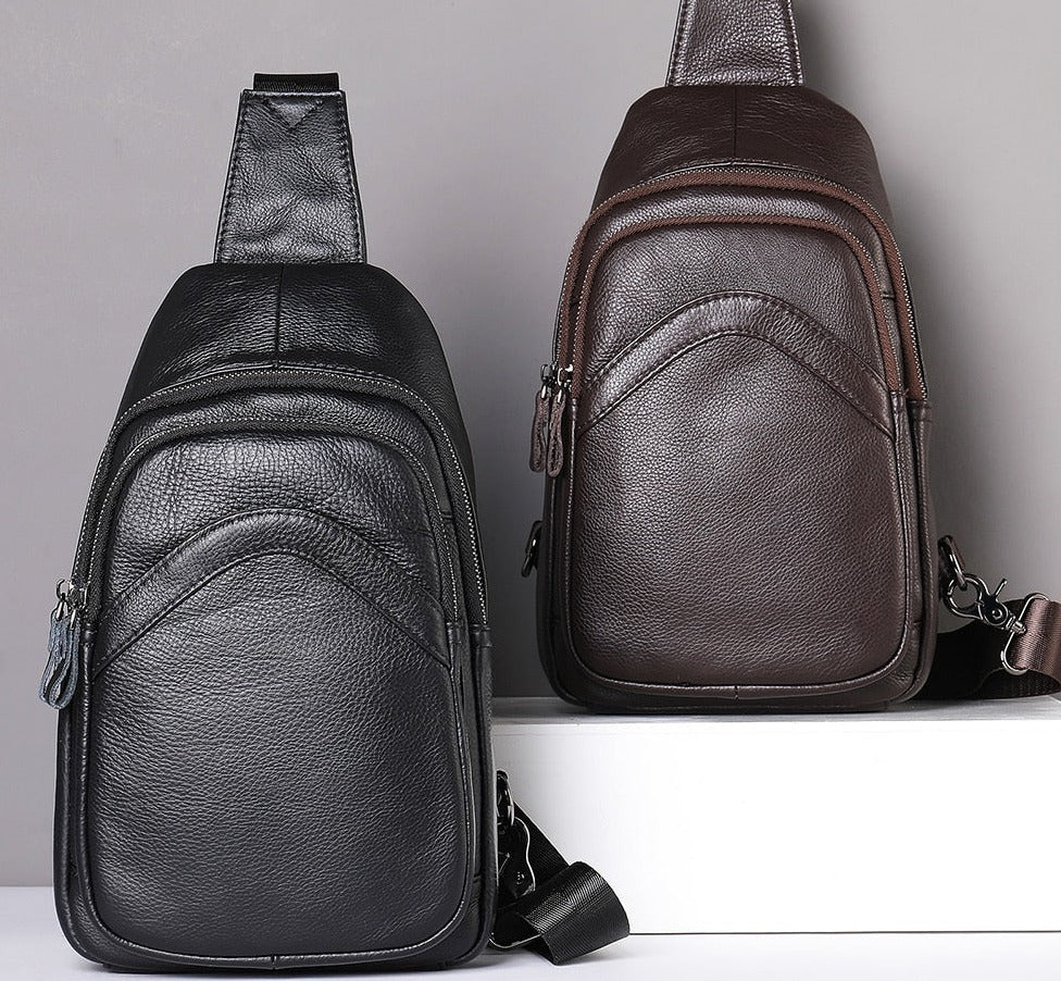 Men's Chest Bag Genuine Leather