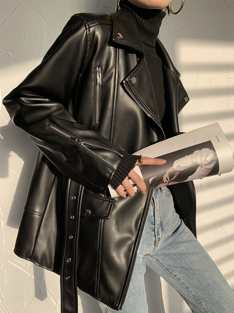 Ride in Style: Women's Moto & Biker Faux Leather Jacket