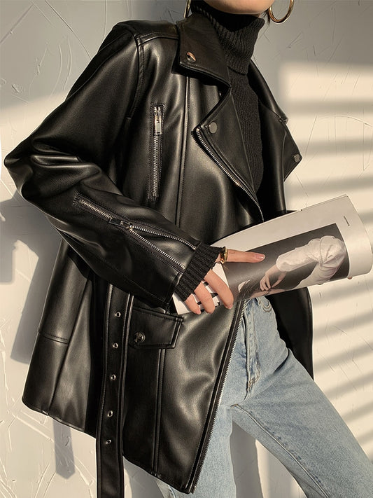 Ride in Style: Women's Moto & Biker Faux Leather Jacket